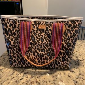 New Consuela Blue Jag Zipper Tote Bag